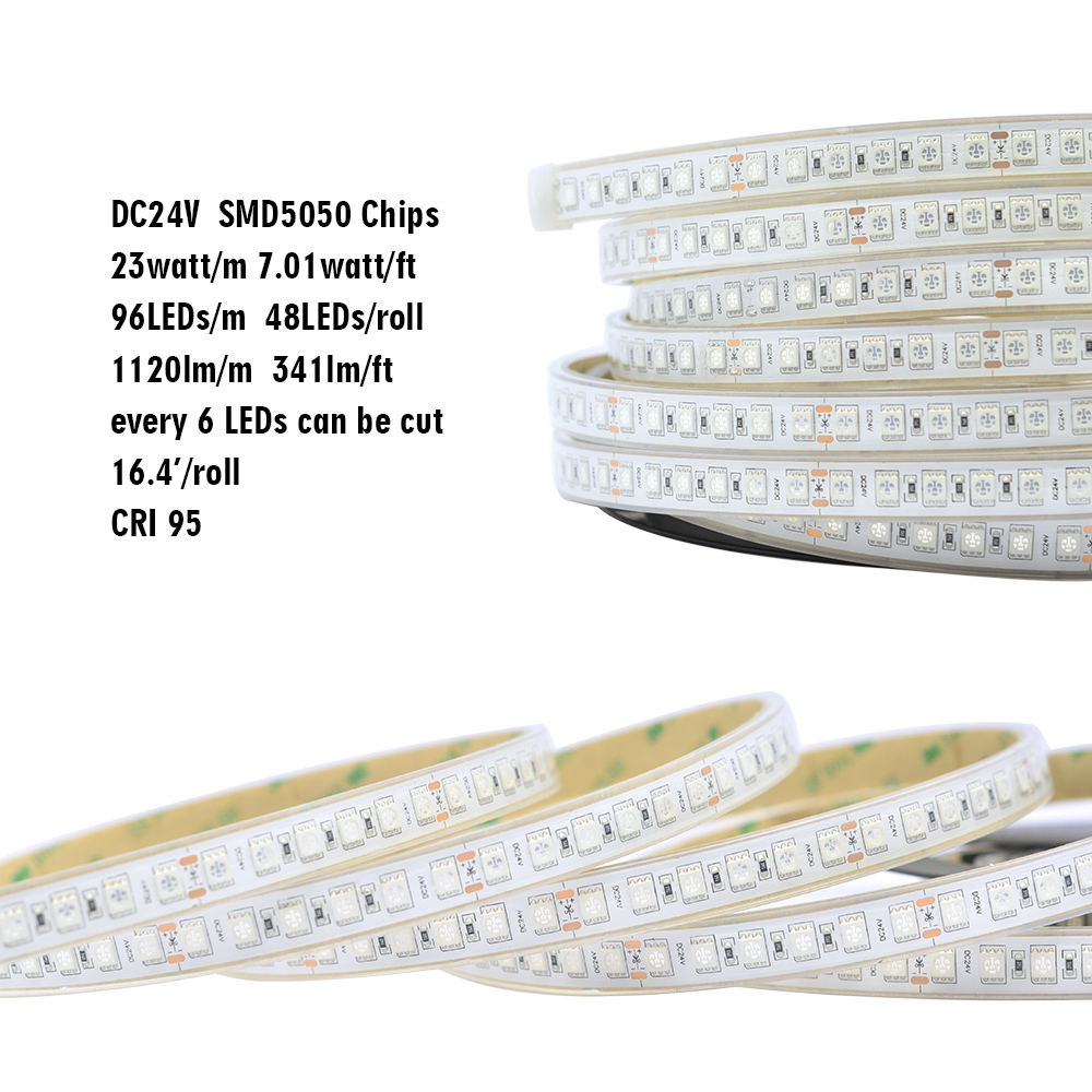 Multi Color RGB Waterproof LED Strip Lights - 12mm/10mm 24V/12V 5050 3in1 LED - 96LEDs/m Multi Color RGB Waterproof LED Strip Lights - 12mm/10mm 24V/12V 5050 3in1 LED - 96LEDs/m
